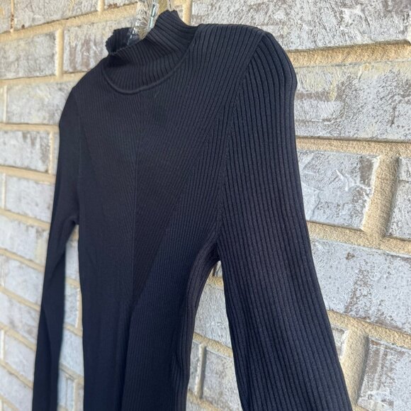 Ted Baker Long Sleeve Turtleneck Ribbed Knit Black Sweater Women's Size 2 - Picture 6 of 9
